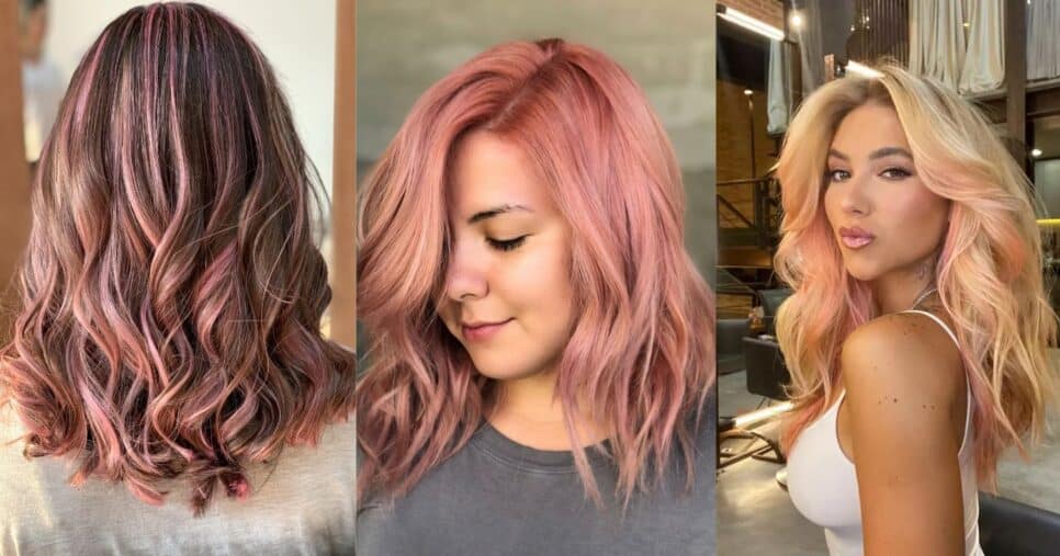 Mechas em rosé (Reprodução/Pinterest)