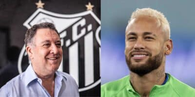 Teixeira e Neymar no Santos - Foto Reprodução Internet