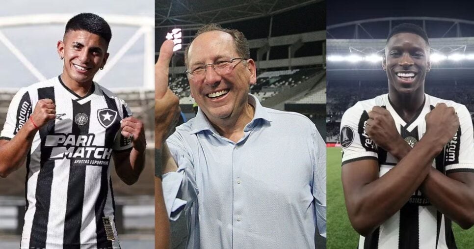 Textor, Almada e Luiz Henrique no Botafogo (Reprodução - Internet)