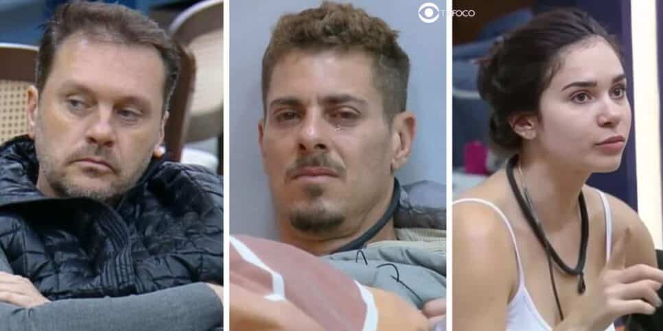 Albert, Sacha e Gizelly em A Fazenda 16 (Foto: Reprodução / Record / Montagem TV Foco)