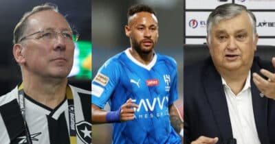 R$182M: Presidente do Botafogo enfrenta Textor sobre Neymar (Foto: Reprodução/Montagem TV Foco)