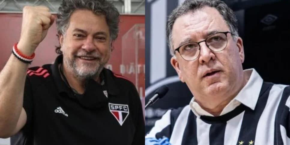 Rasteira no Santos: Casares pega dupla de Giuliano pro São Paulo (Foto: Reprodução/Montagem TV Foco)