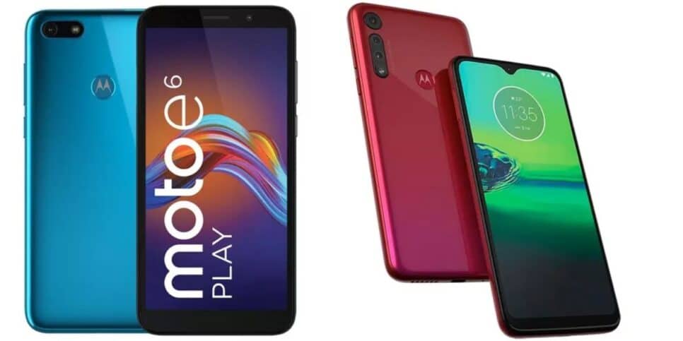 Motorola E6 Play e Moto G8 Play (Foto Reprodução/Montagem/Google Shopping)