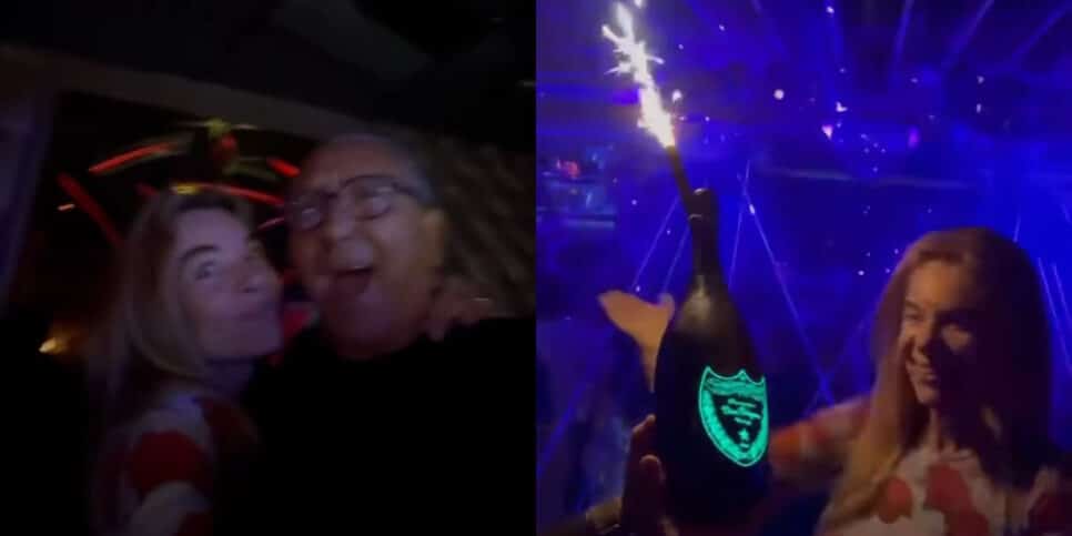 Desirée Soares curtindo seu aniversário em uma balada na França (Foto: Reprodução/Montagem TV Foco)