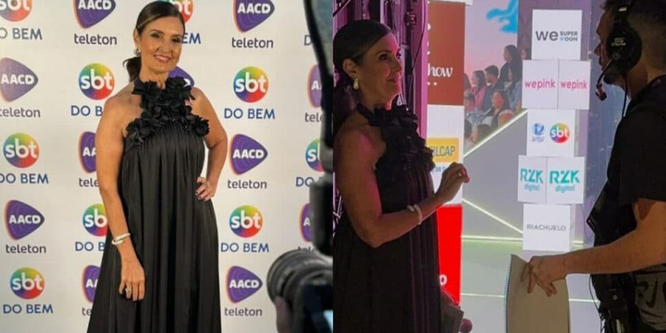 Fátima Bernardes participou pela primeira vez do Teleton exibido no SBT (Foto: Reprodução/Montagem TV Foco)