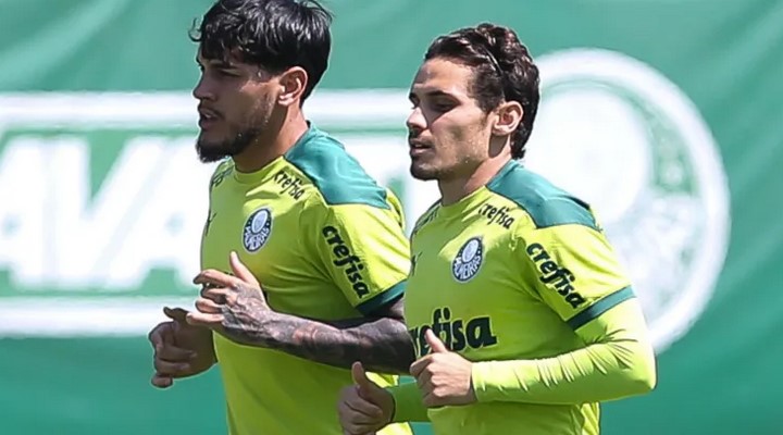 Gustavo Gomez e Raphael Veiga: jogadores estão em alta (Foto: Reprodução / Fabio Menotti / Palmeiras)
