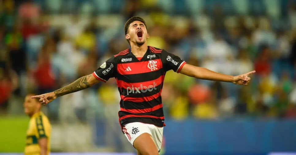 Guilherme Gomes comemorando gol no Flamengo (Foto: Divulgação/Flamengo)