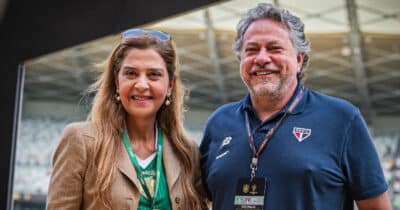 Leila Pereira presidente do Palmeiras e Casares presidente do São Paulo (Foto: Anderson Lira/Ag. Estado)