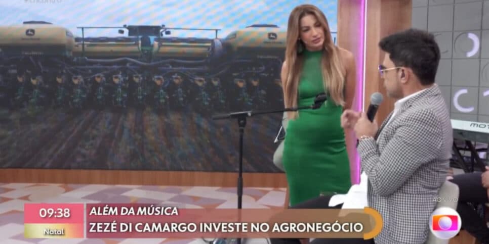 A apresentadora da Globo ao lado do cantor sertanejo (Foto: Reprodução/Globoplay)