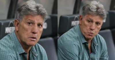 Renato Gaúcho se irrita e quebra silêncio demissão no Grêmio (Foto: Reprodução/Gilson Lobo/Montagem TV Foco)