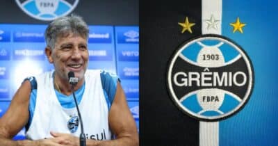 Renato vibra com reforço de peso  no Grêmio - (Montagem / TV FOCO)