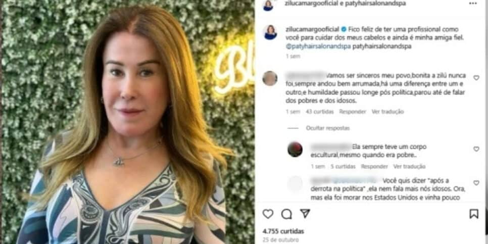 a famosa ex-mulher de Zezé di Camargo foi detonada nas redes sociais (Foto: Reprodução)