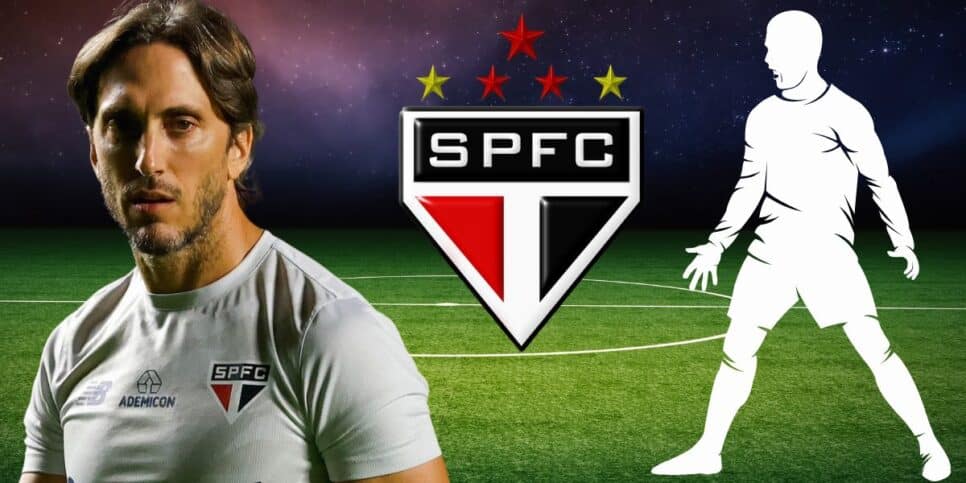 Zubeldía e jogador (Foto: Reprodução / São Paulo / Montagem TV Foco)