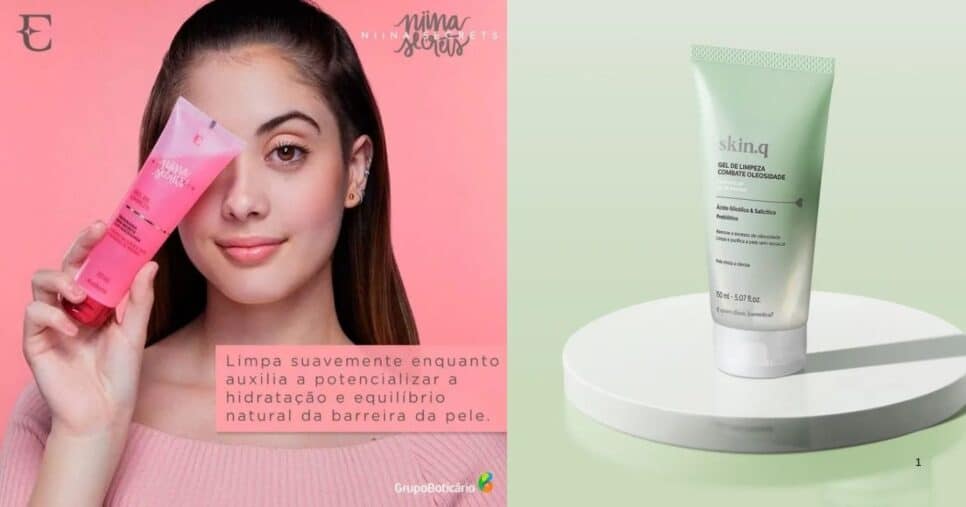 Eudora Gel de Limpeza Niina Secrets Skin (300 g) e Quem Disse, Berenice? Gel de Limpeza Facial Skin.q 