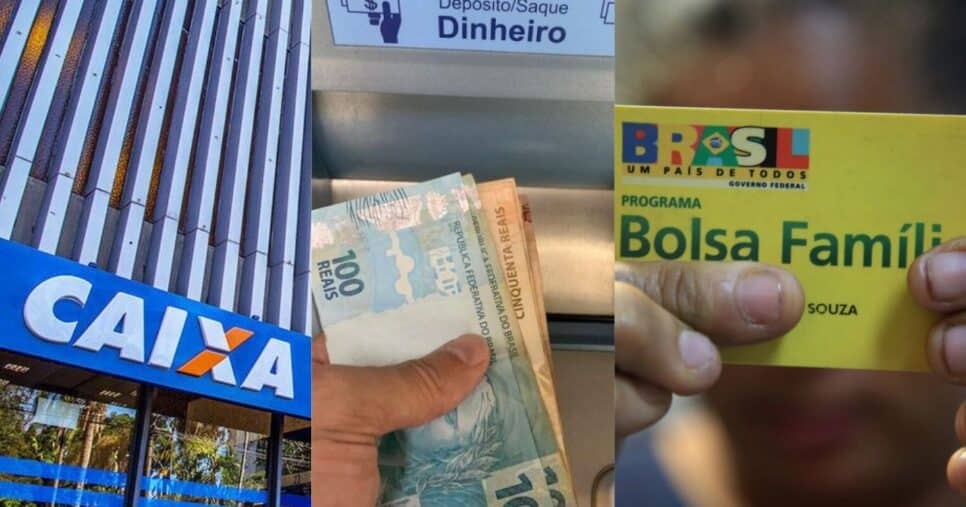 CAIXA / BOLSA FAMÍLIA / PESSOA SACANDO DINHEIRO - MONTAGEM: TVFOCO