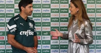 Leila Pereira e Abel Ferreira - (Foto: Cesar Greco/Palmeiras)