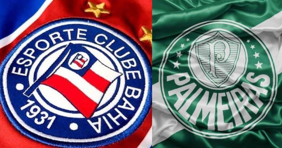 Logo do Bahia / Logo do Palmeiras - Montagem: TVFOCO