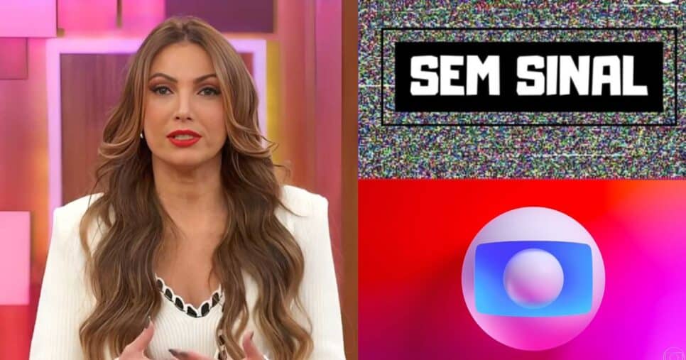 Patrícia Poeta / Sem Sinal / Logo da Globo - Montagem: TVFOCO