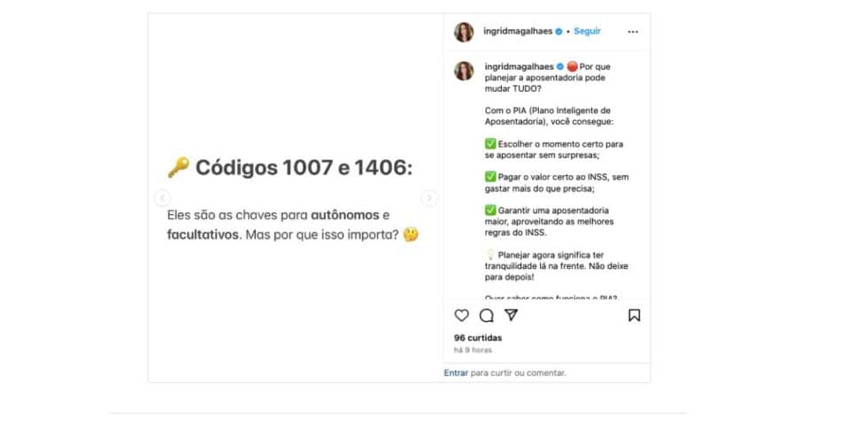 Publicação Ingrid Magalhães (Foto: Reprodução / Instagram)