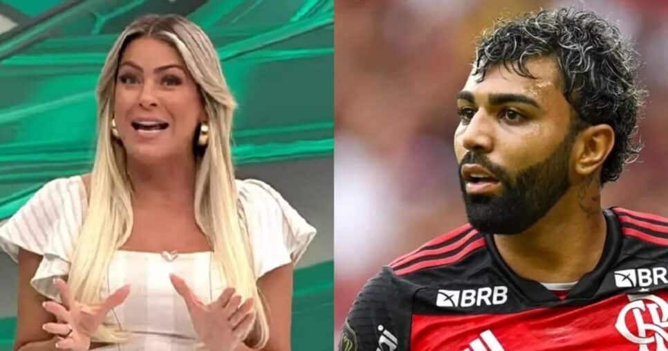 Renata Fan no Jogo Aberto e Gabigol (Fotos: Reproduções / Band / Flamengo)