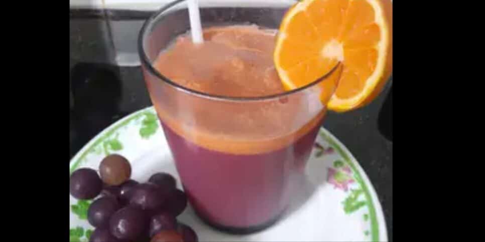 Suco de cenoura, uva passa e linhaça (Foto Reprodução/Internet)