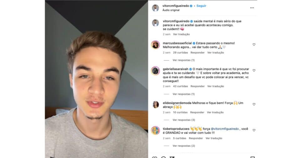 Ex-ator mirim conta sua experiência com a ansiedade (Reprodução/Instagram)