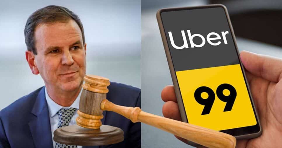 Lei de Eduardo Paes crava proibição a motoristas da Uber e 99 no RJ (Reprodução/O Globo/Dica do Instrutor/Canva)