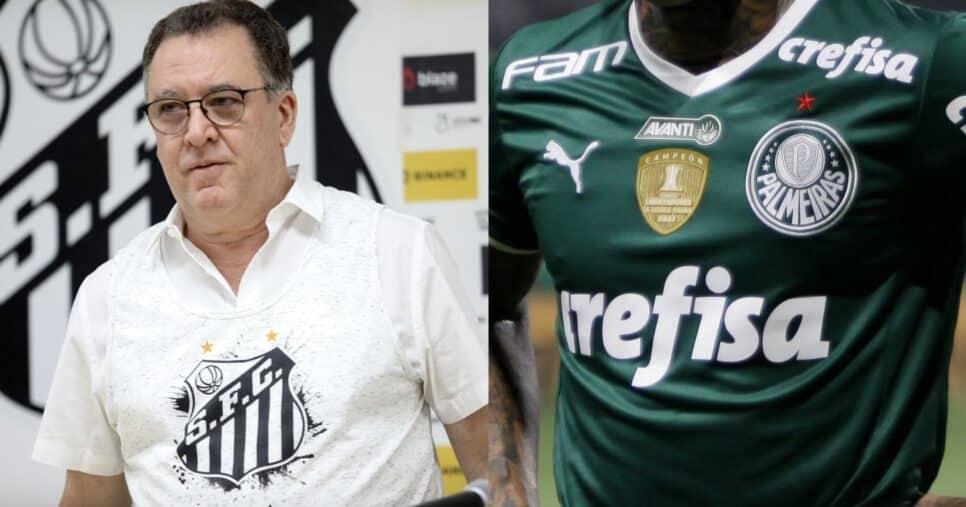 Teixeira no Santos e jogador do Palmeiras - Foto Reprodução Internet