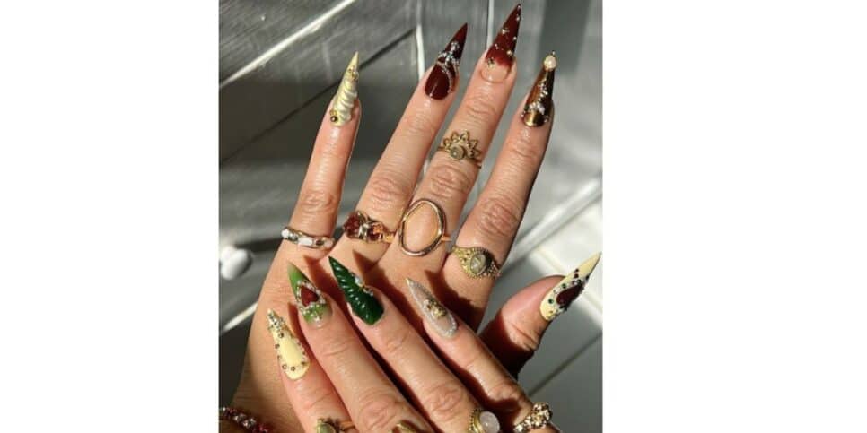 Unhas com técnica maximalismo (Foto: Pinterest)