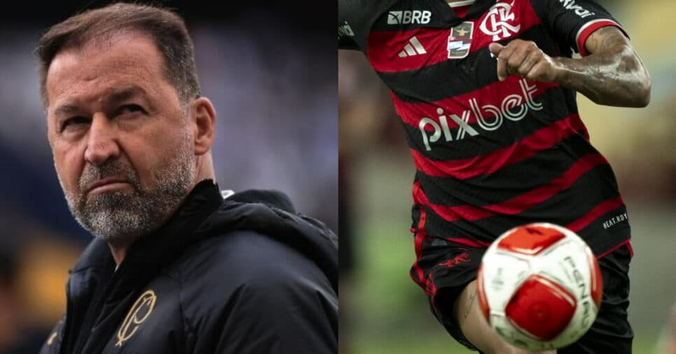 R$24M: Augusto Melo sobre contratação de craque do Flamengo (Foto: Reprodução/Montagem TV Foco)