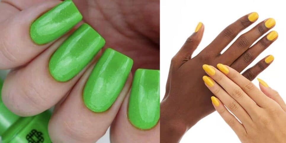 Esmalte em cor neon e amarelo vibrante (Foto Reprodução/Montagem/Tv Foco/Canva)