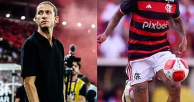 R$24M: Volante esnobado por Filipe Luís arma saída do Flamengo (Foto: Reprodução/Montagem TV Foco)