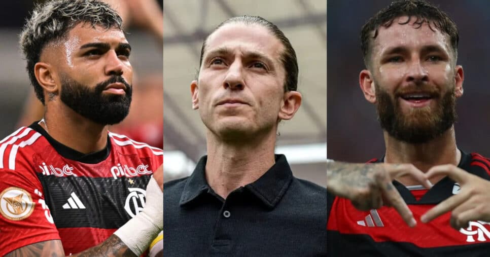 Gabigol, Léo Pereira e +12: Filipe Luís sofre no Flamengo (Foto: Reprodução/Montagem TV Foco)