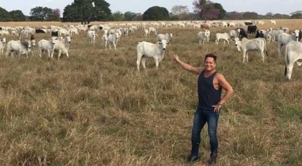 O cantor sertanejo Leonardo com criação de gado (Foto: Reprodução/ Internet)