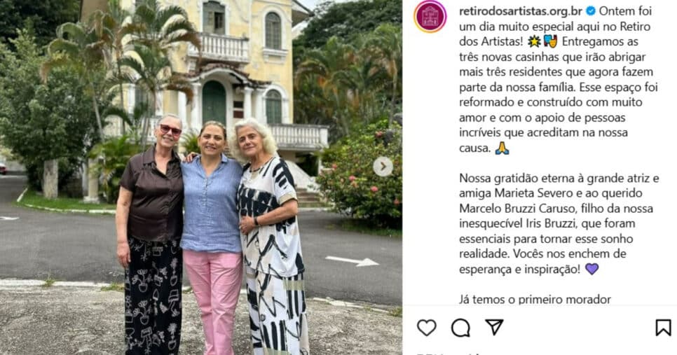 Retiro dos Artistas inaugura novas casas (Foto: Reprodução/Instagram)