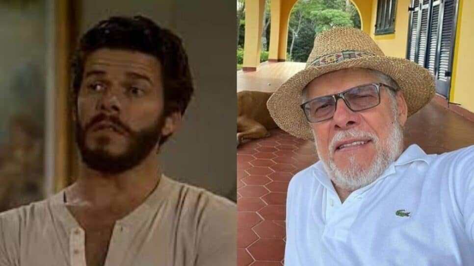 José Mayer na novela e atualmente, em sítio, após 8 anos demitido da emissora (Fotos: Reprodução/ Internet/ Instagram/ Montagem TV Foco)