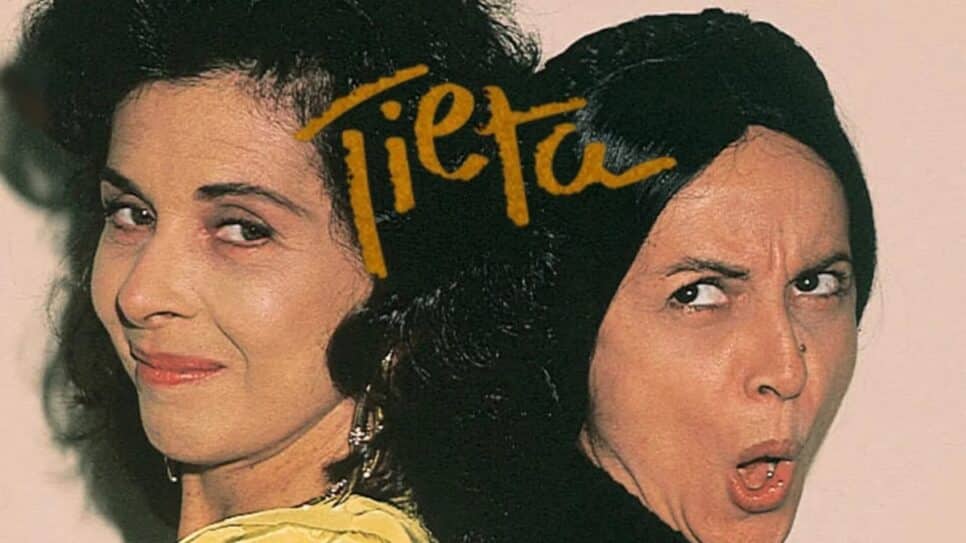 Betty Faria e Joana Fomm em divulgação de Tieta, em 1989 (Foto: Reprodução/ Divulgação, Globo/ Montagem TV Foco)