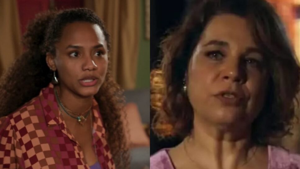 Pancadaria entre Violeta e protagonista vem à tona após sumiço de Tati (Fotos: Reprodução/ TV Globo/ Montagem TV Foco)